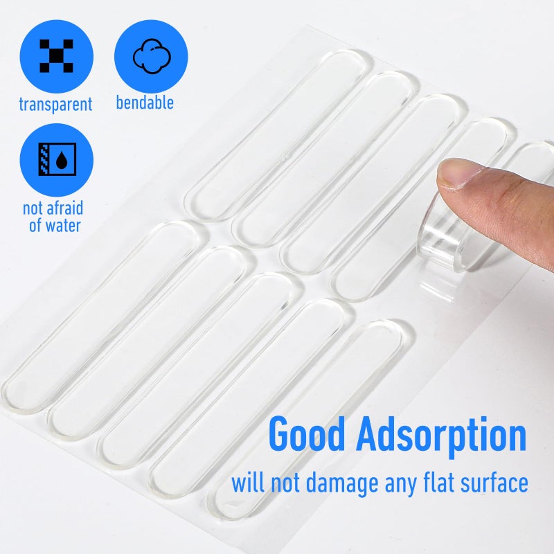 Aysatogc 20PCS Cabinet Door Bumpers, Clear Rubber Bumpers Stripes Chair Wall Protector Self Adhesive Doors Slam Preventer for Sound Dampening Buffer Pads Fridge Doors Stopper Slam Silencer - Image 4
